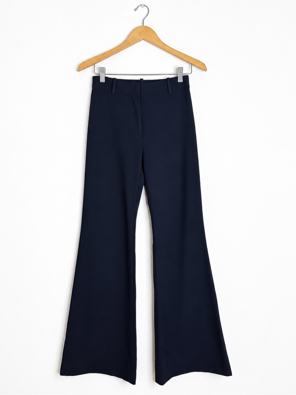Banana Republic Modern Flare Trouser Pants Size 0 Navy Stretch